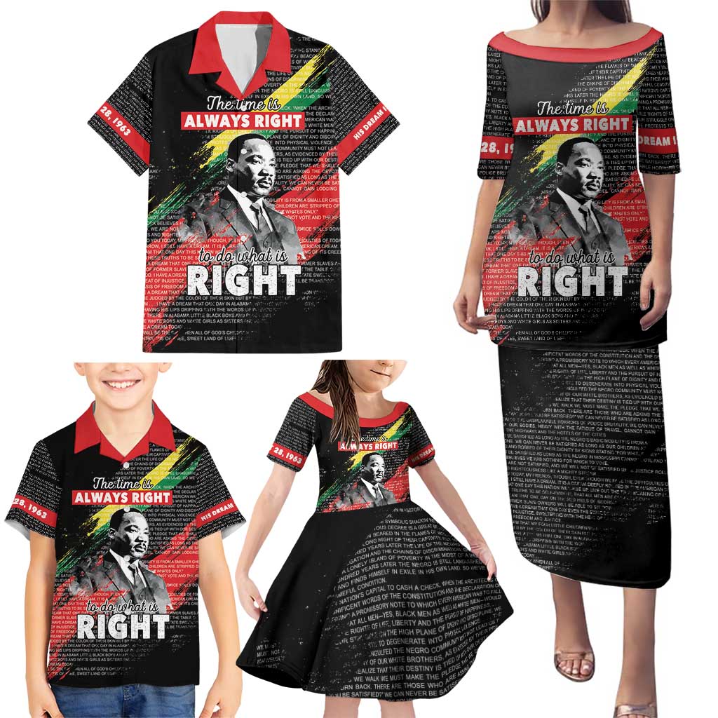 MLK Honoring The Legacy Family Matching Puletasi and Hawaiian Shirt Black Version LT05 - Wonder Print Shop