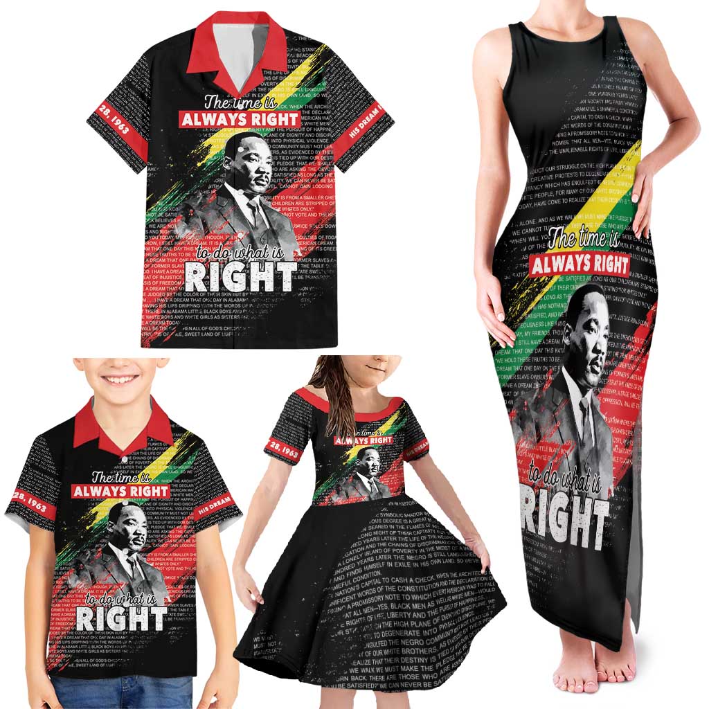 MLK Honoring The Legacy Family Matching Tank Maxi Dress and Hawaiian Shirt Black Version LT05 - Wonder Print Shop