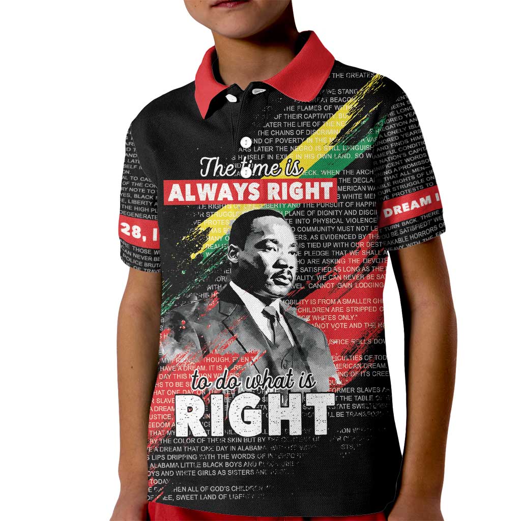 MLK Honoring The Legacy Kid Polo Shirt Black Version LT05 - Wonder Print Shop