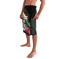 Black MLK graphic drawstring shorts with side I Have a Dream print