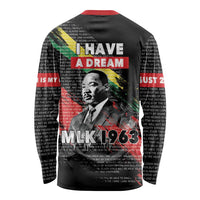 Black long-sleeve shirt with MLK portrait, 'I have a dream' and 'MLK 1963' print