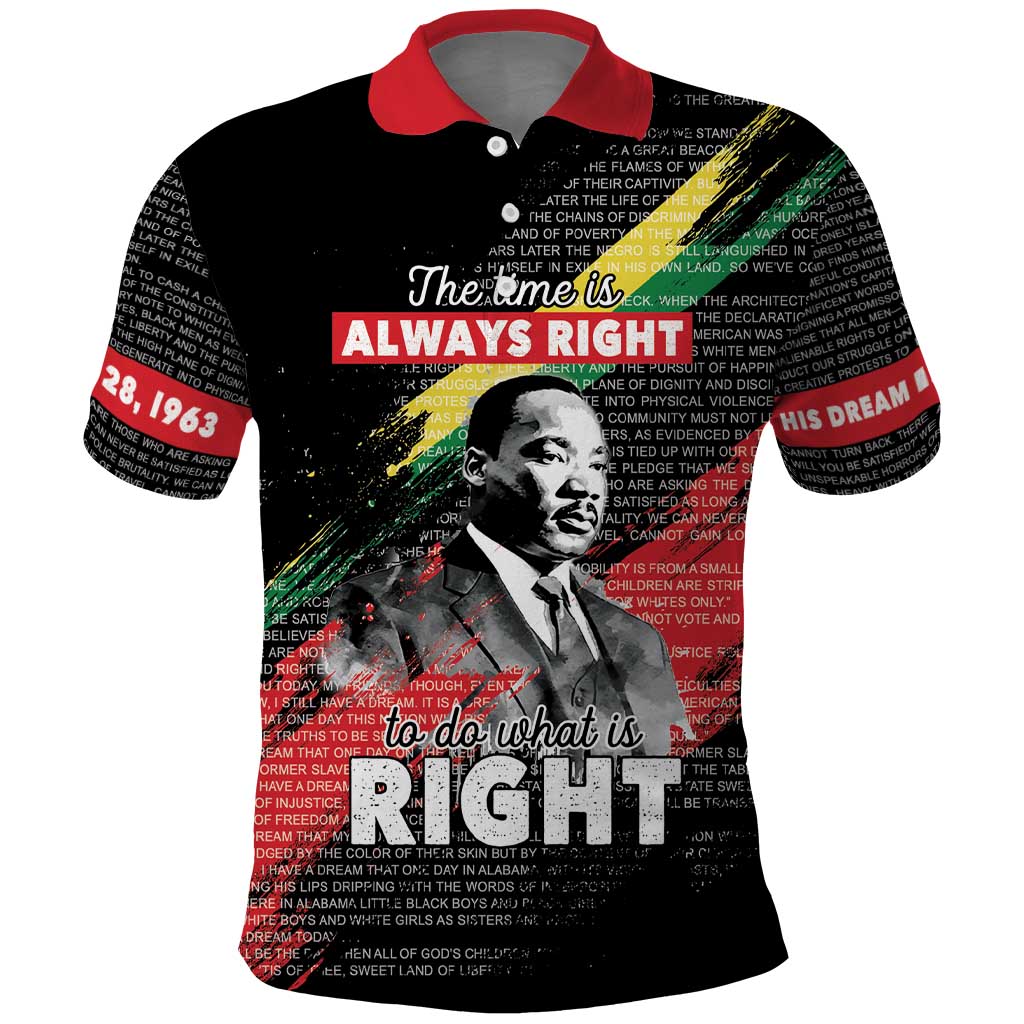 MLK Honoring The Legacy Polo Shirt Black Version LT05 - Wonder Print Shop