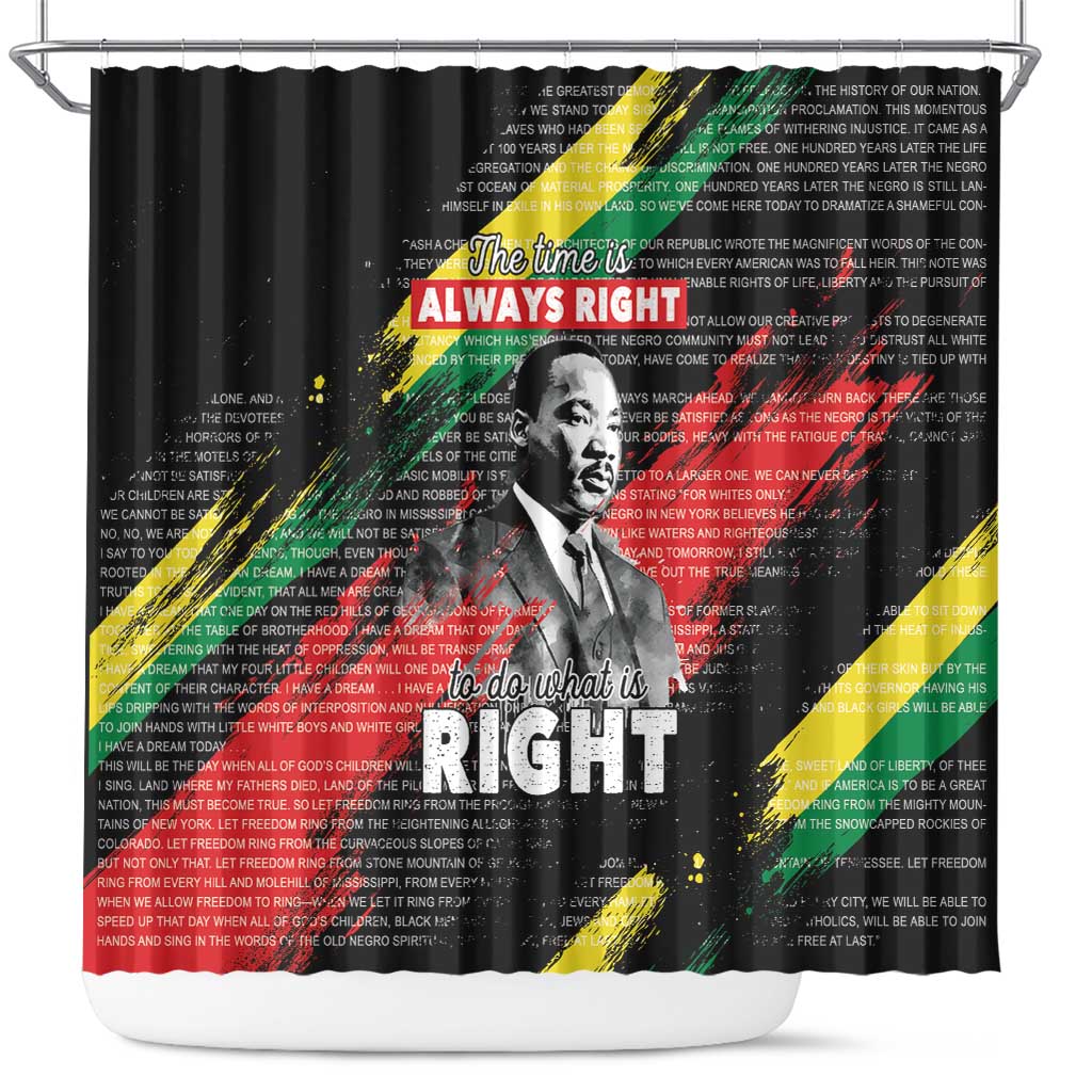 MLK Honoring The Legacy Shower Curtain Black Version