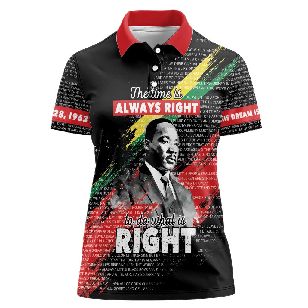 MLK Honoring The Legacy Women Polo Shirt Black Version LT05 - Wonder Print Shop