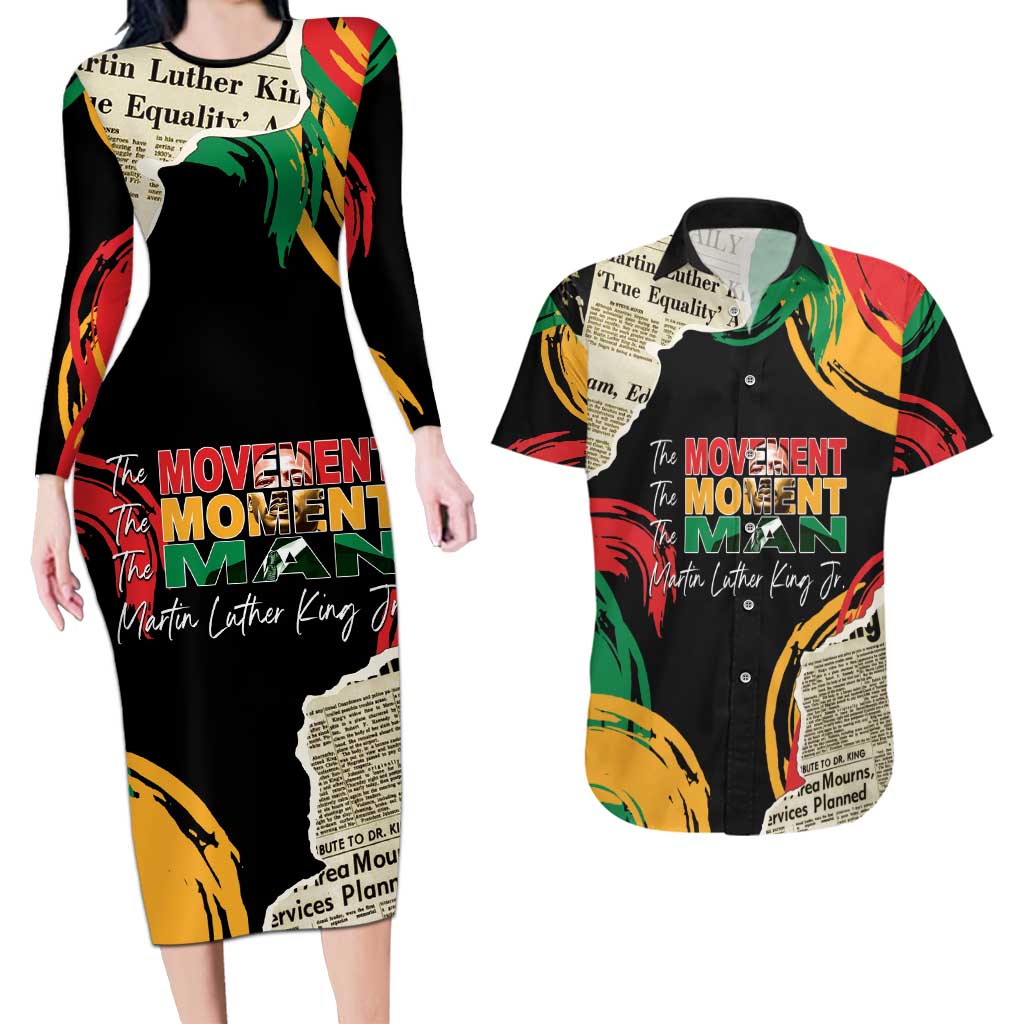 Remembering The Legacy Of MLK Couples Matching Long Sleeve Bodycon Dress and Hawaiian Shirt LT05 - Wonder Print Shop