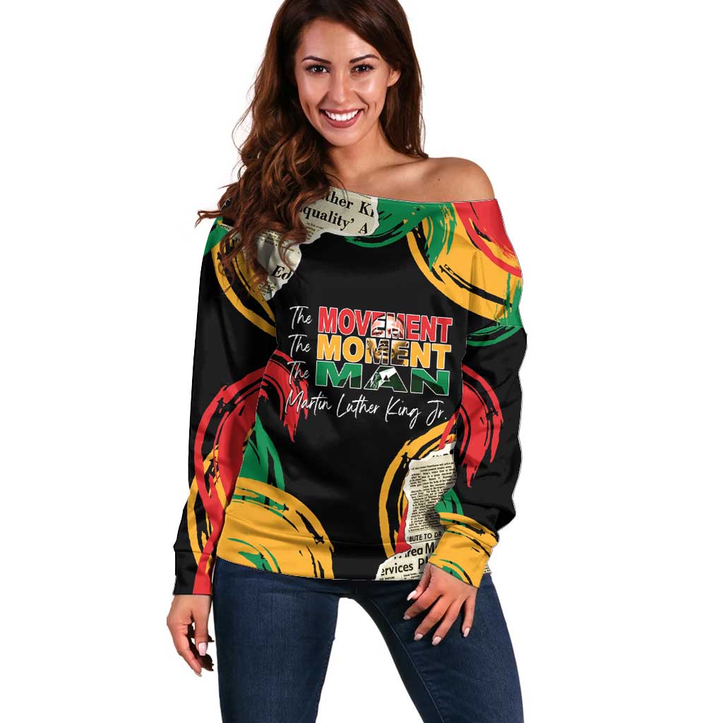 Remembering The Legacy Of MLK Off Shoulder Sweater