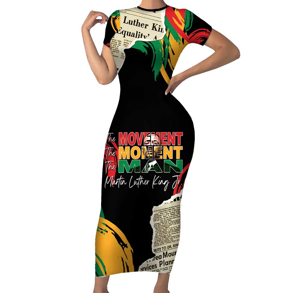 Remembering The Legacy Of MLK Short Sleeve Bodycon Dress LT05 - Wonder Print Shop