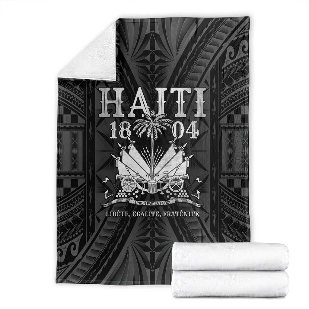Black blanket with folded look, “HAITI 1804” text, and “LIBERTE, EGALITE, FRATERNITE”