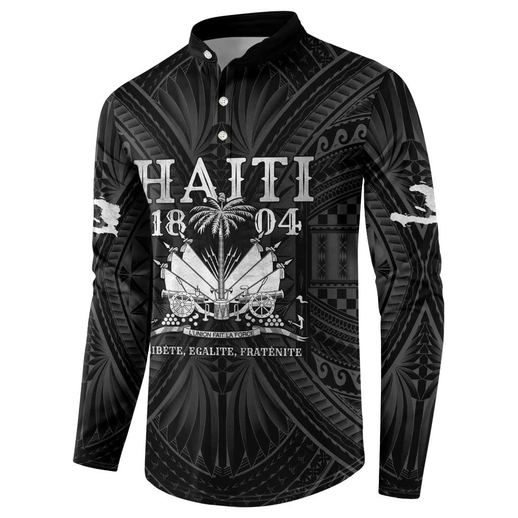Black button-up sweatshirt with long sleeves and centered chest graphic