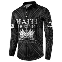 Black button-up sweatshirt with long sleeves and centered chest graphic