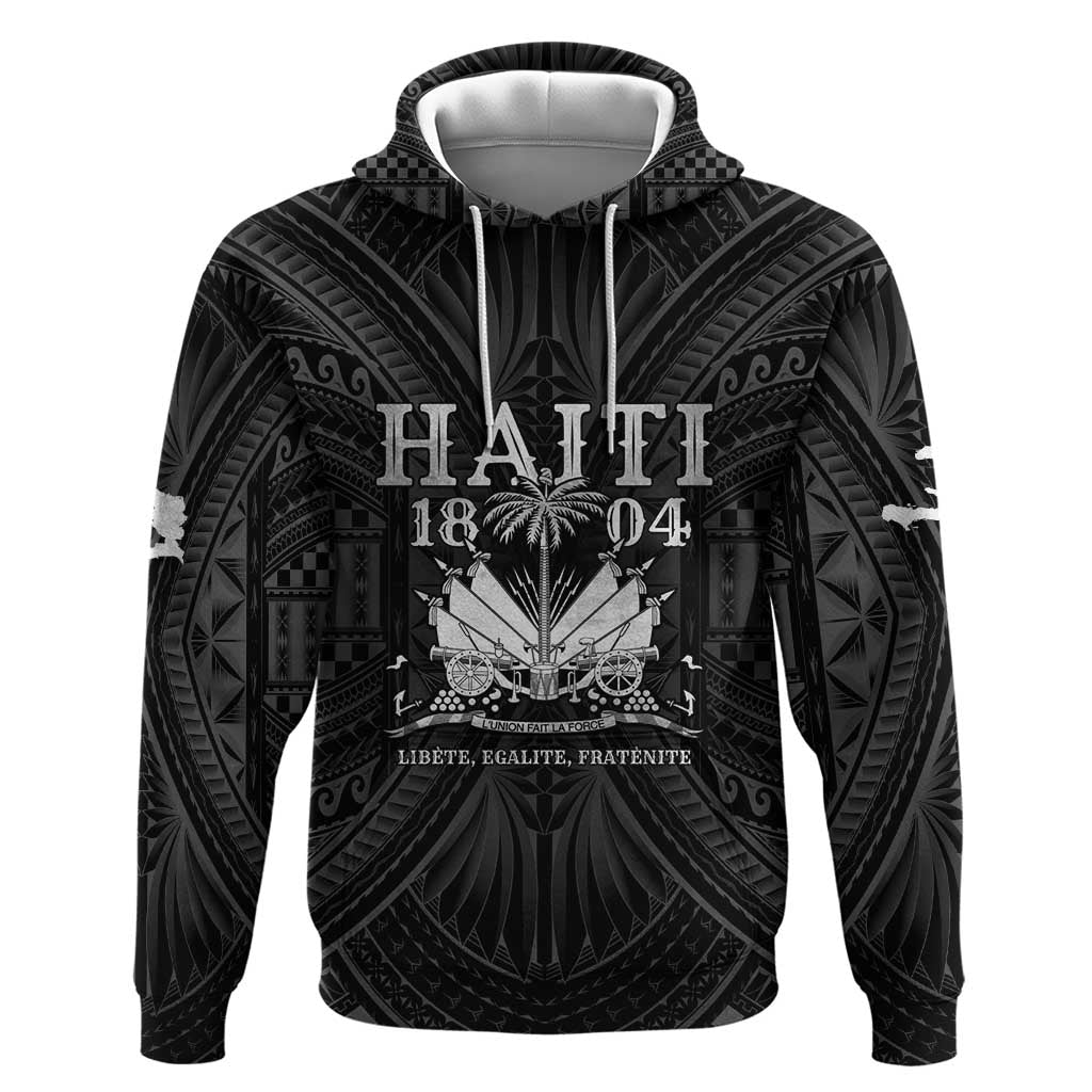 Haiti 1804 Hoodie Polynesian Silver Neg Maron LT05 - Wonder Print Shop