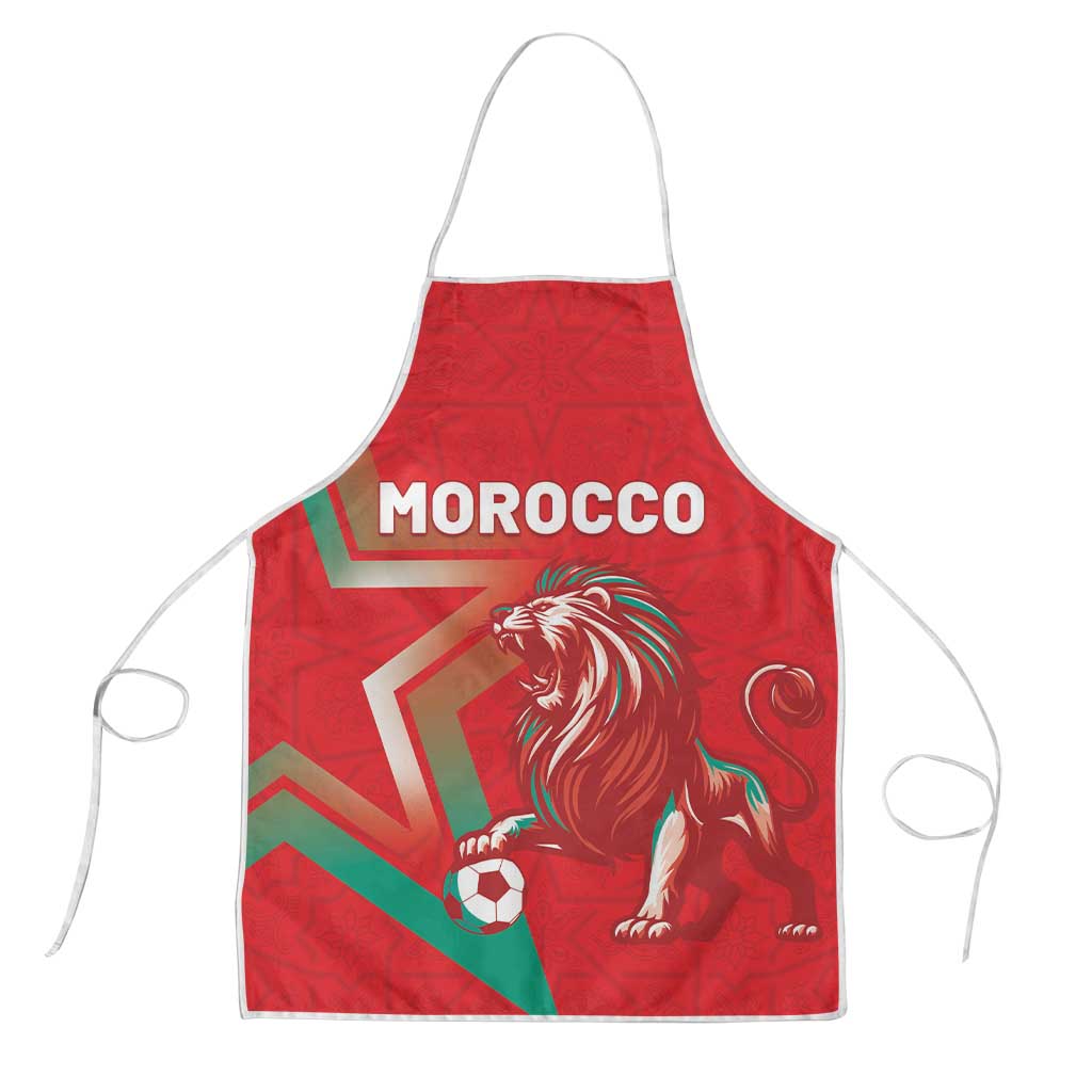 Morocco WC Football 2026 Apron Go Champions Lion Spirit - Wonder Print Shop