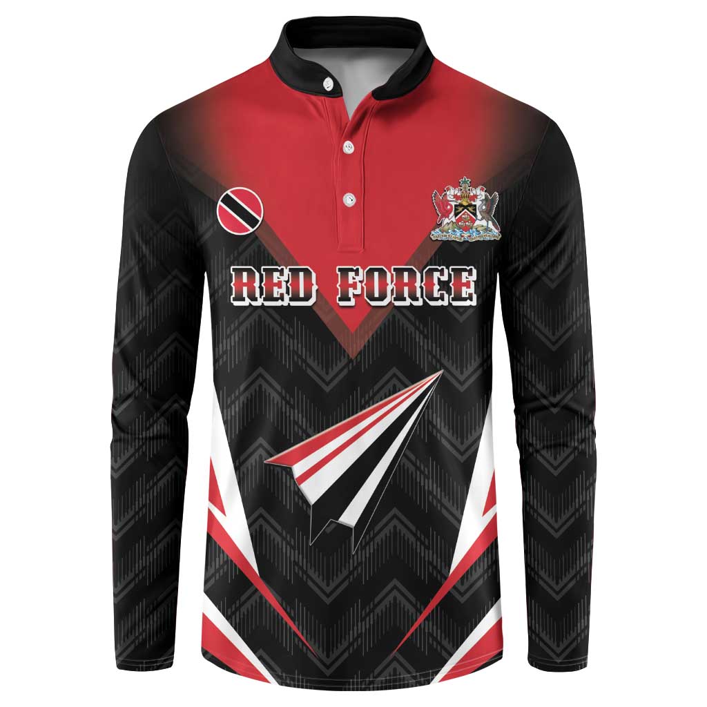 Custom Trinidad And Tobago Cricket Button Sweatshirt Go Red Force