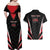 Custom Trinidad And Tobago Cricket Couples Matching Off Shoulder Maxi Dress and Hawaiian Shirt Go Red Force