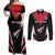 Custom Trinidad And Tobago Cricket Couples Matching Off Shoulder Maxi Dress and Long Sleeve Button Shirt Go Red Force