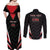 Custom Trinidad And Tobago Cricket Couples Matching Off Shoulder Maxi Dress and Long Sleeve Button Shirt Go Red Force