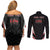 Custom Trinidad And Tobago Cricket Couples Matching Off Shoulder Short Dress and Long Sleeve Button Shirt Go Red Force