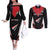 Custom Trinidad And Tobago Cricket Couples Matching Off The Shoulder Long Sleeve Dress and Long Sleeve Button Shirt Go Red Force