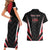 Custom Trinidad And Tobago Cricket Couples Matching Short Sleeve Bodycon Dress and Hawaiian Shirt Go Red Force