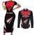 Custom Trinidad And Tobago Cricket Couples Matching Short Sleeve Bodycon Dress and Long Sleeve Button Shirt Go Red Force