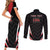 Custom Trinidad And Tobago Cricket Couples Matching Short Sleeve Bodycon Dress and Long Sleeve Button Shirt Go Red Force