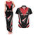 Custom Trinidad And Tobago Cricket Couples Matching Tank Maxi Dress and Hawaiian Shirt Go Red Force