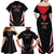 Custom Trinidad And Tobago Cricket Family Matching Off Shoulder Maxi Dress and Hawaiian Shirt Go Red Force