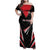 Custom Trinidad And Tobago Cricket Family Matching Off Shoulder Maxi Dress and Hawaiian Shirt Go Red Force