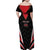 Custom Trinidad And Tobago Cricket Family Matching Off Shoulder Maxi Dress and Hawaiian Shirt Go Red Force