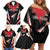 Custom Trinidad And Tobago Cricket Family Matching Off Shoulder Short Dress and Hawaiian Shirt Go Red Force