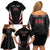 Custom Trinidad And Tobago Cricket Family Matching Off Shoulder Short Dress and Hawaiian Shirt Go Red Force