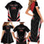 Custom Trinidad And Tobago Cricket Family Matching Short Sleeve Bodycon Dress and Hawaiian Shirt Go Red Force