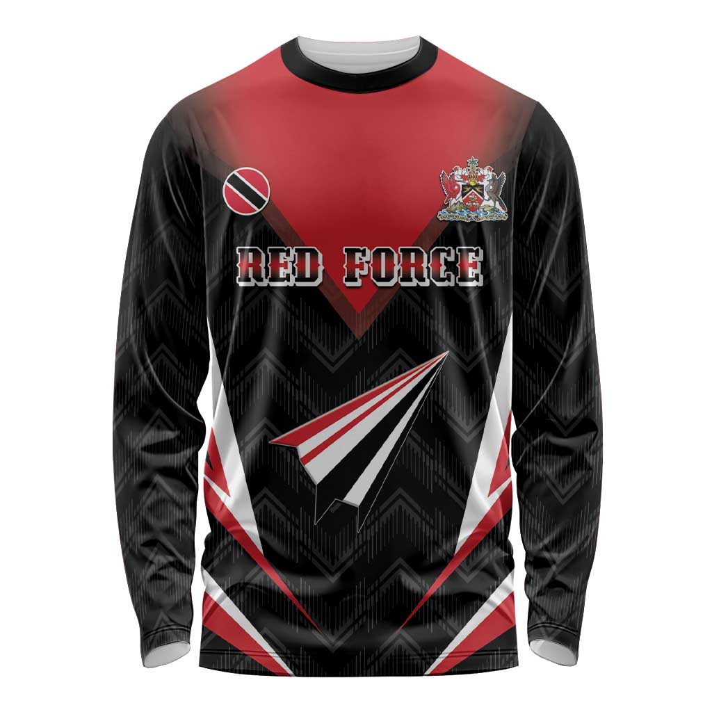 Custom Trinidad And Tobago Cricket Long Sleeve Shirt Go Red Force