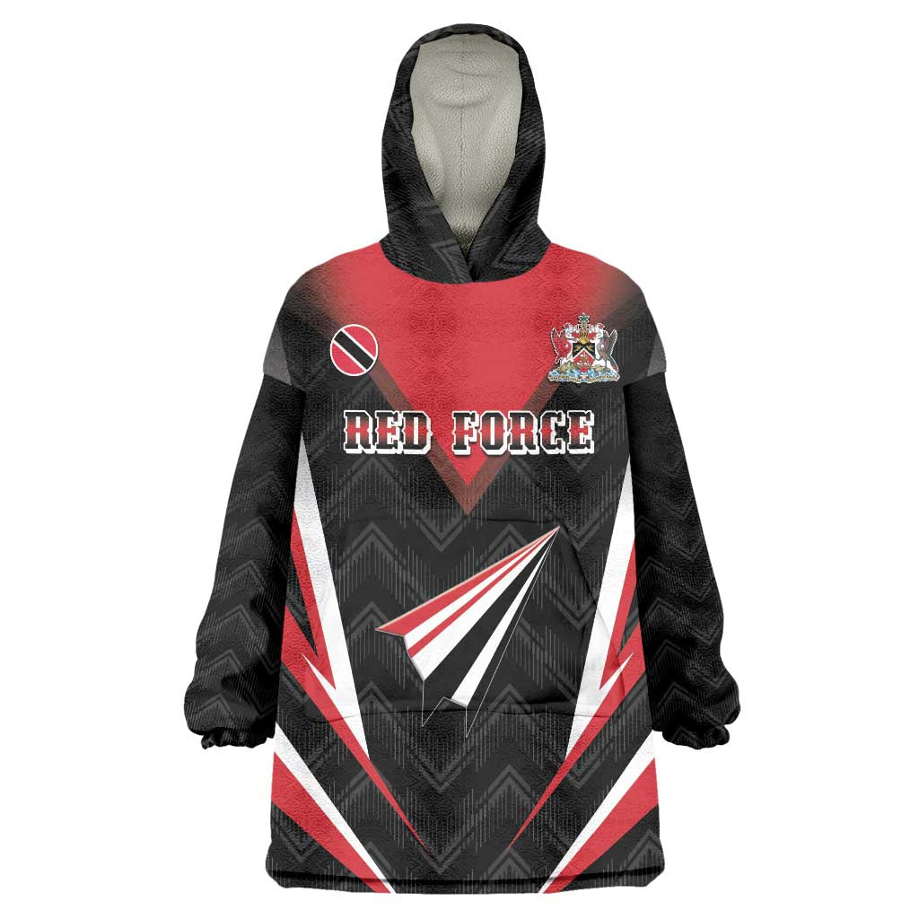 Custom Trinidad And Tobago Cricket Wearable Blanket Hoodie Go Red Force