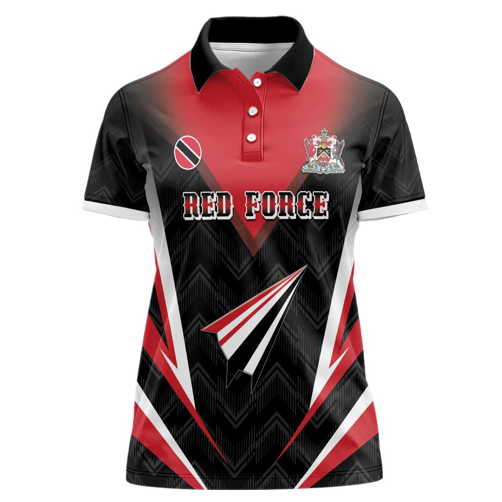 Custom Trinidad And Tobago Cricket Women Polo Shirt Go Red Force