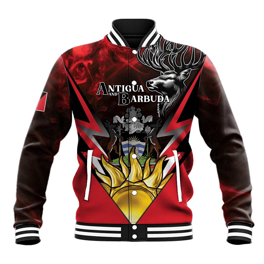 Personalized Antigua and Barbuda Baseball Jacket Coat Of Arms With Fallow Deer