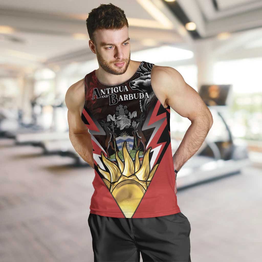 Personalized Antigua and Barbuda Men Tank Top Coat Of Arms With Fallow Deer