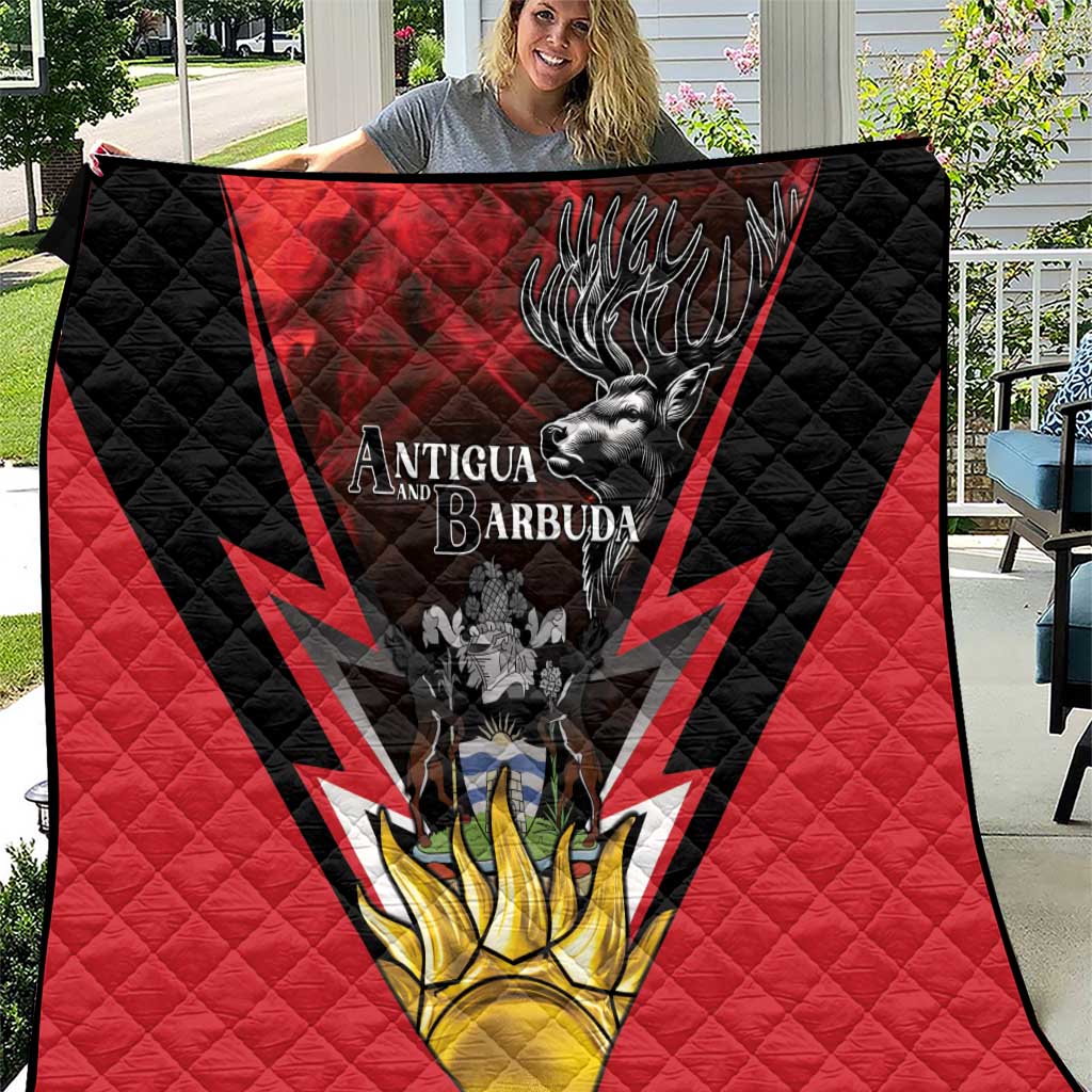 Antigua and Barbuda Quilt Coat Of Arms With Fallow Deer