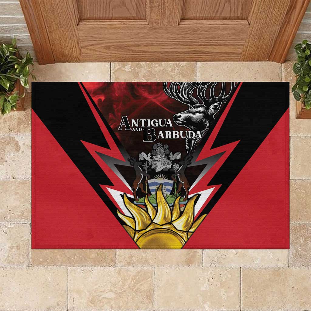 Antigua and Barbuda Rubber Doormat Coat Of Arms With Fallow Deer