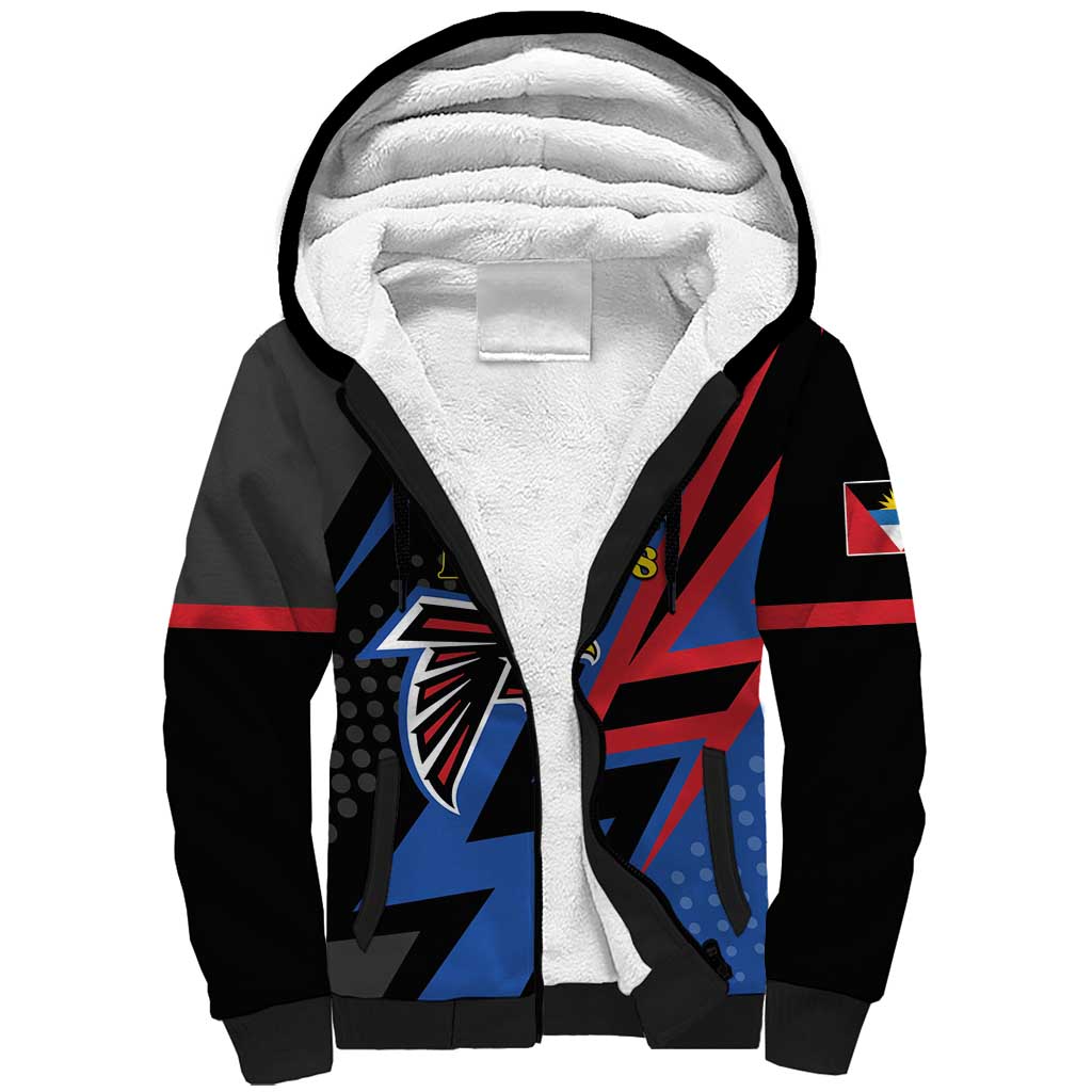 Custom Antigua and Barbuda Cricket Sherpa Hoodie Sporty Style