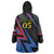 Custom Antigua and Barbuda Cricket Wearable Blanket Hoodie Sporty Style