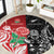 New Zealand And England Rugby Round Carpet Maori Tiki With Red Rose Together