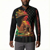 Steppin' into Juneteenth 1865 Button Sweatshirt Melanin Cowgirl Grunge Style