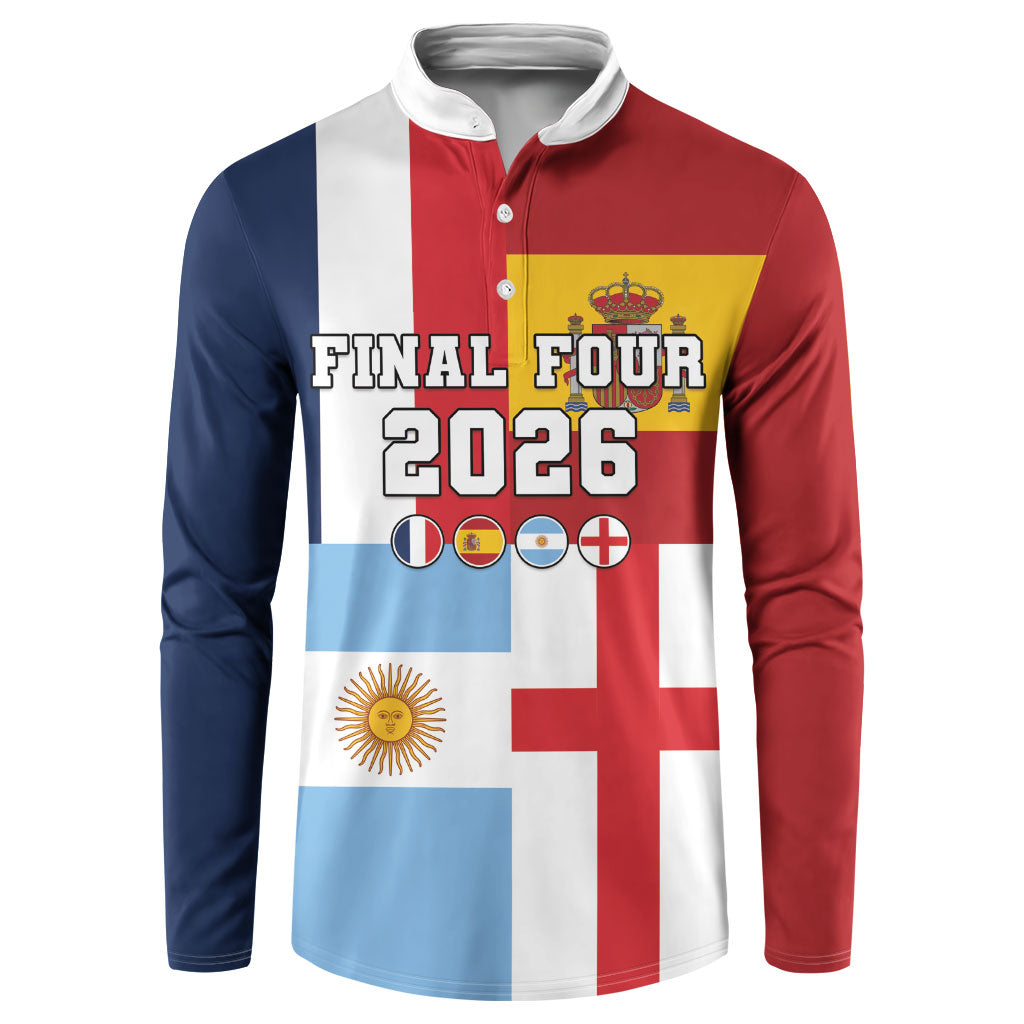 Custom World Football 2026 Final Four Button Sweatshirt One Field One Dream