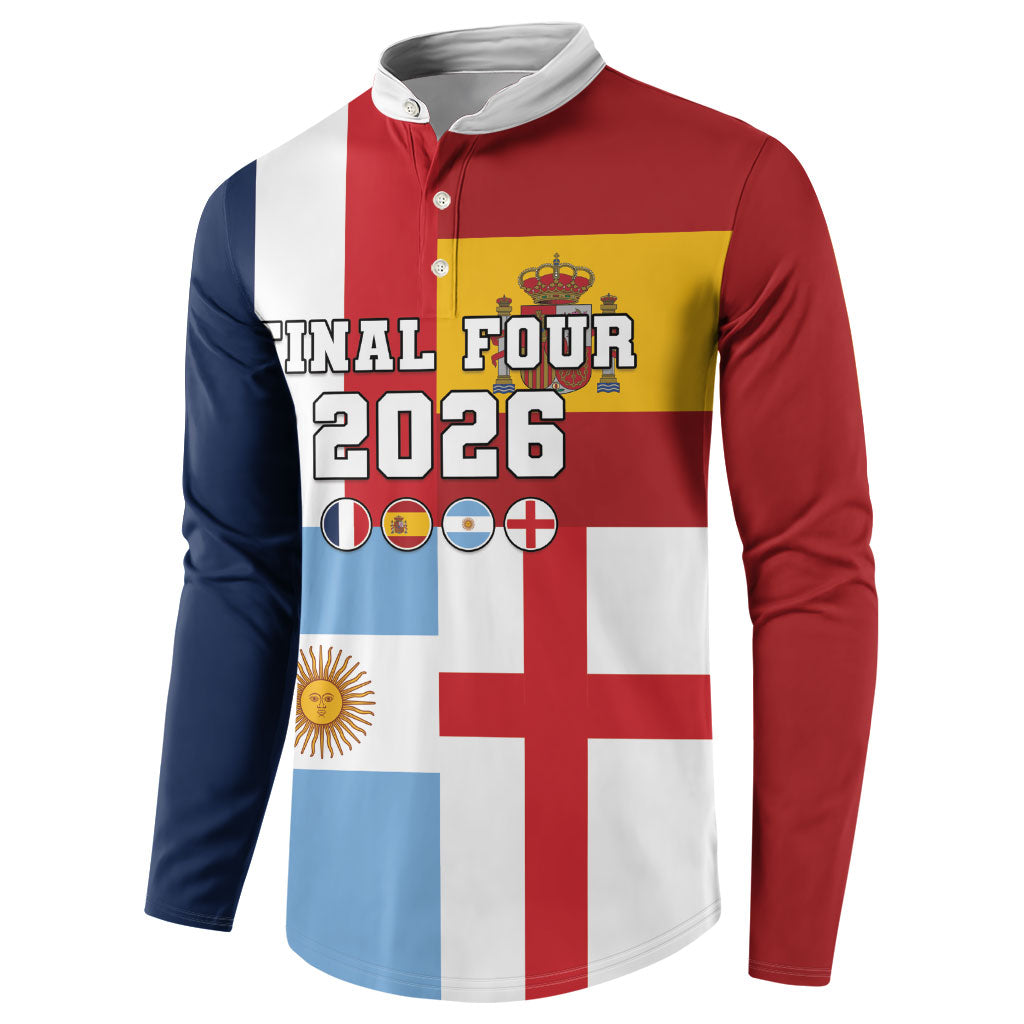 Custom World Football 2026 Final Four Button Sweatshirt One Field One Dream