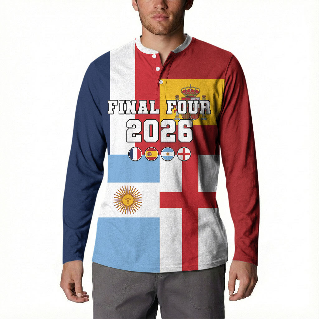 Custom World Football 2026 Final Four Button Sweatshirt One Field One Dream