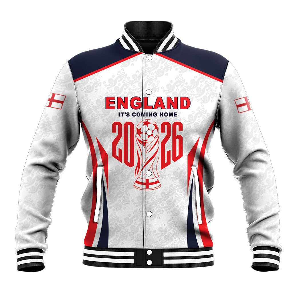 Custom World Football 2026 England Baseball Jacket Come On England
