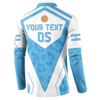 Long-sleeve rugby sweatshirt back, light blue stripes, button placket, YOUR TEXT 05