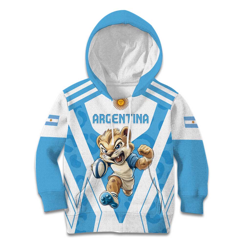 Custom Argentina Rugby 2024 Kid Hoodie Go Los Pumas Leopard Pattern LT05 - Wonder Print Shop