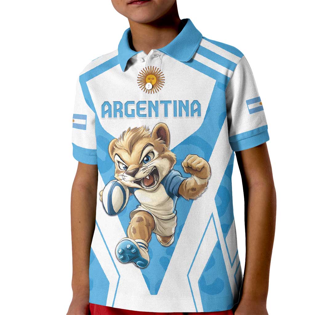 Custom Argentina Rugby 2024 Kid Polo Shirt Go Los Pumas Leopard Pattern LT05 - Wonder Print Shop